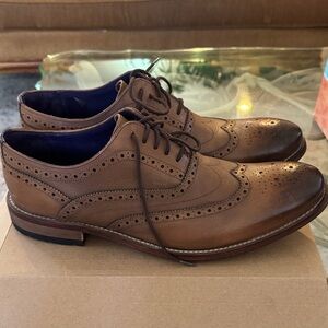 Ted Baker Churen Leather Wingcap Tan Brown Oxford Brogues Shoes